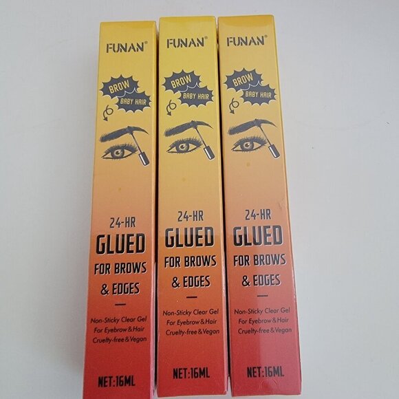 3 PACK -New  24 Hour Glued for Brows and Edges Baby Hair Package of 3 - Picture 3 of 10